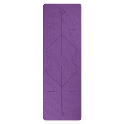 Non Slip TPE Yoga Mat Position Line Beginner