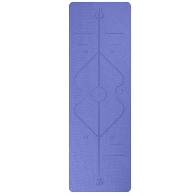 Non Slip TPE Yoga Mat Position Line Beginner