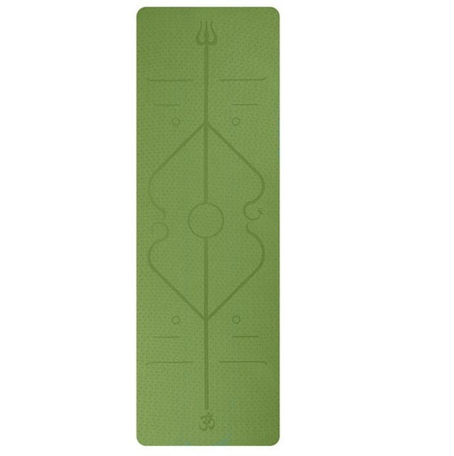 Non Slip TPE Yoga Mat Position Line Beginner
